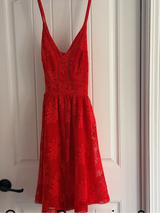 Guess Dresses & Skirts - Guess Red Lace V-Neck Mini Dress